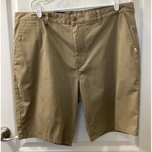 Quicksilver Shorts Mens 40 Chino Flat Front Straight Fit Tan Classic Casual